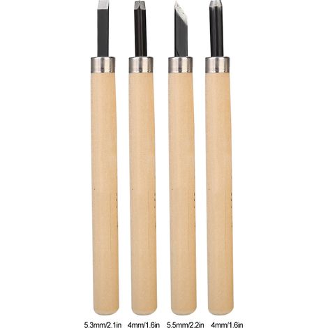 Set aus 4 Holzschnitzwerkzeugen, darunter ein Handschärfer, Stempelmesser und ein 4-teiliges Set (3) (1/5)