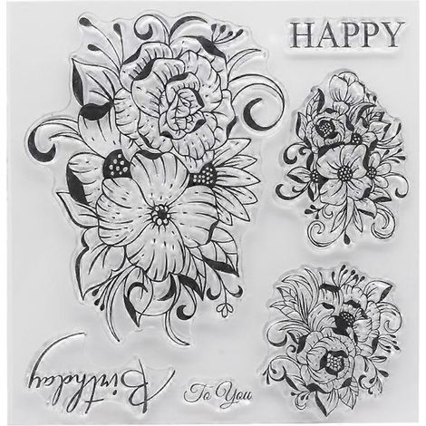 Silikon-Siegelstempel „Blumengruppe“ für DIY-Scrapbooking, Prägung und Fotoalben