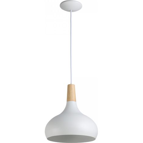 ALPINALUZ  Lámpara colgante de metal y madera estilo nórdico"LOLA" para salón y comedor E27 Ø26cm (1/5)