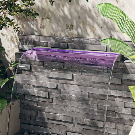 vidaXL Fuente cascada con LED RGB acero inoxidable 108 cm (1/4)