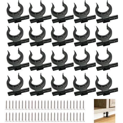 20 Pièces Clip Plinthe Cuisine, clips pour plinthes de Cuisines avec 50 vis Fixation Plinthe Cuisine Clip de Fixation Pied Meuble pour Plinthes de Cuisines de 32 à 36 mm pour CanapéS Tables Lits (1/5)