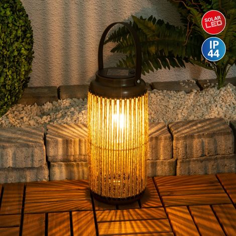 Näve Solar-Gartenleuchte LED mit Aufhängung Korbinian Ø 13 x 29 cm natur (1/2)