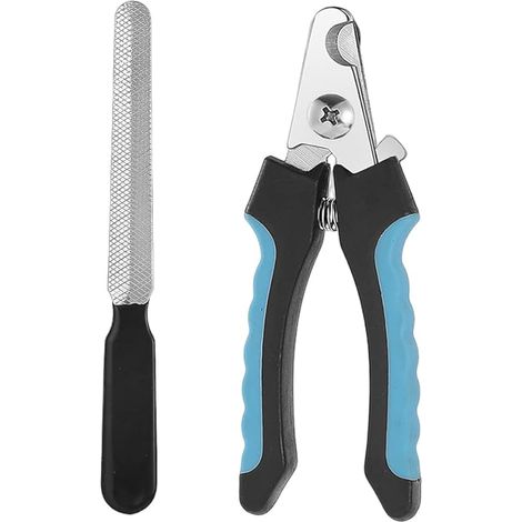 Coupe-Ongles Professionnel pour Chien et Chat - Acier Inoxydable Chirurgical avec Limiteur de Griffe - Taille Grand à Moyen pour Toutes les Races - Design Ergonomique Bleu (1/5)