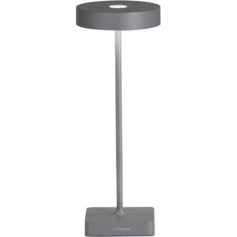 Lampada tavolo senza fili LED ricaricabile USB touch TAP Antracite 12x32 cm (1/5)