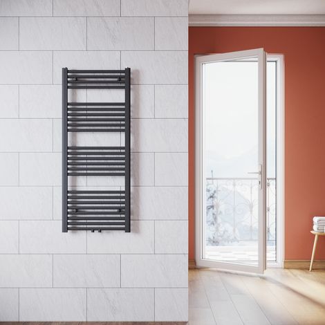 SONNI Termoarredo Scaldasalviette Verticale Radiatore ad Acqua Calda Antracite Connessione Centrale 1200x500mm (1/5)