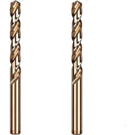 Lot de 2 forets hélicoïdaux HSS Cobalt pour perçage sur métal dur, acier inoxydable, métal (9,5 mm) (1/5)