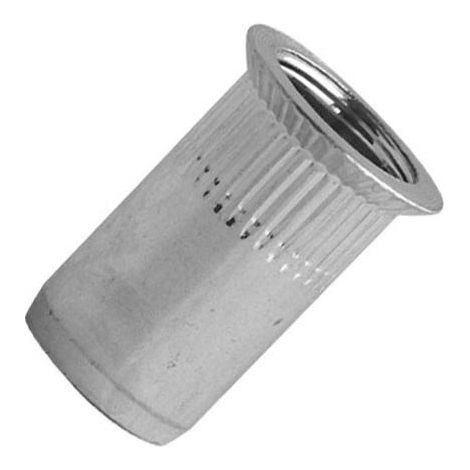 Tuercas cilíndricas dentadas con cabeza avellanada de 90° en acero TCK M4x11,5mm - Caja de 500