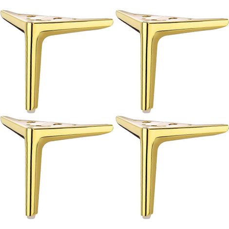 Quatre pieds de meubles triangulaires en métal, pieds de meubles élégants en métal, pieds de support pour canapé et chaise, adaptés à la maison, au bureau et aux espaces commerciaux, finition titane m (1/5)