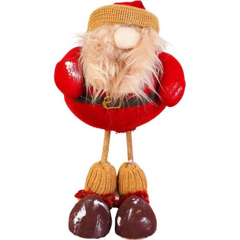 Papá Noel con piernas de madera y gran barriga, 33 cm, rojo (1/2)