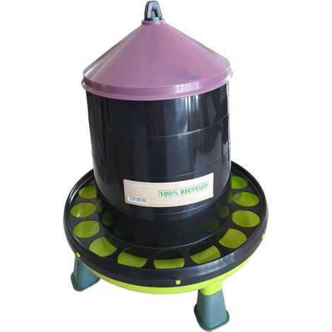 Mangeoire plastique recyclé sur pieds 8 kg couleur aléatoire pour volailles - Gasco (1/5)