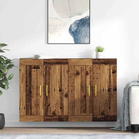 Wandmontierter Schrank 2 pcs Altholz 69,5 x 34 x 90 cm