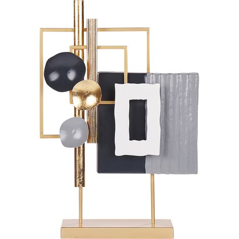 Figura decorativa de mesa adorno de metal dorado Sulfur