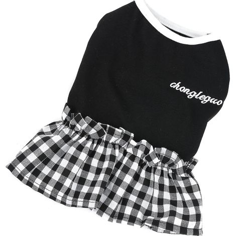 1 robe pour chien, jupe sans manches en tulle, vêtement printemps/été, pour petits et moyens chiens, noir (1/5)