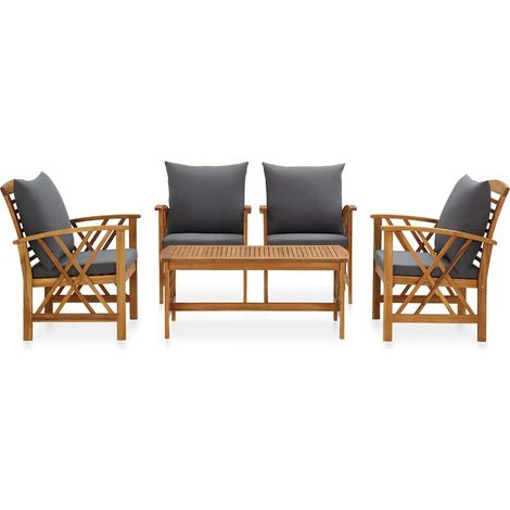 Maison Exclusive - 5-tlg. Garten-Lounge-Set mit Auflagen Massivho (1/5)