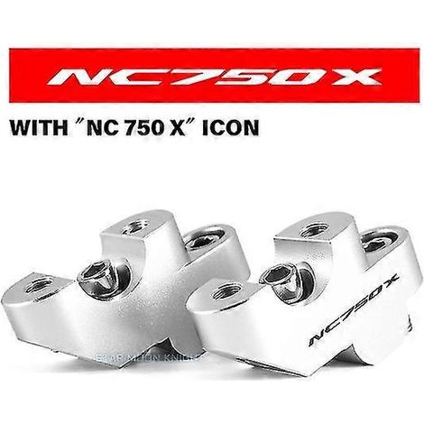 Für Honda NC 750 X NC750X 2016–2021 CB500X CB500F CB300F Motorradzubehör: Lenkererhöhung mit Klemme – Silber – NC750X
