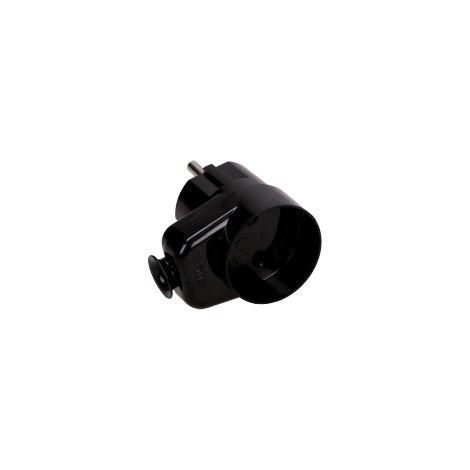 Fiche coudée avec prise 16 A 2P 250 V noire K2 WT-16U/G