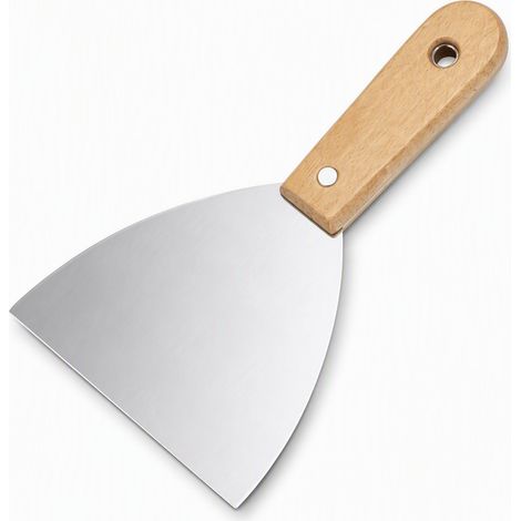 Couteau à enduire en acier inoxydable manche hêtre de 75 mm — spatule à mastic pour travaux de rénovation (1/5)