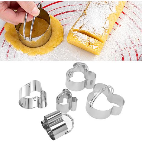 Set aus fünf Ausstechformen aus Edelstahl, Teigausstecher, Plätzchenausstecher (1/5)