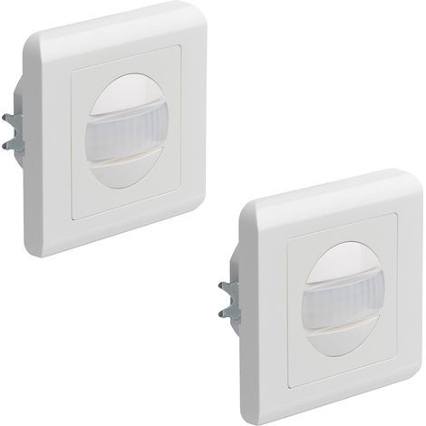 Pack of 2 Motion Detectors, 160° Infrared Sensor, 9m Range, Dusk-to-Dawn Sensor, Indoor Use (1/5)