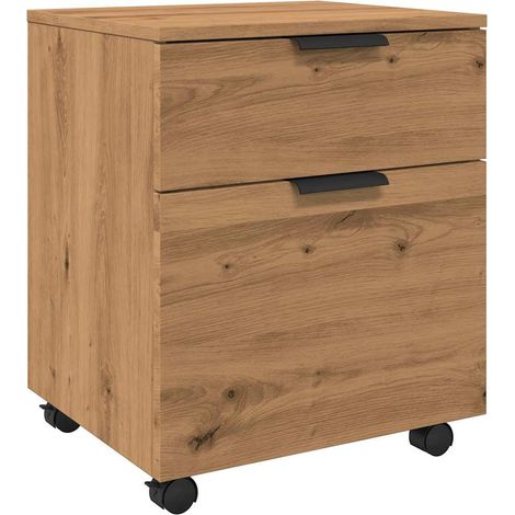 vidaXL Schedario con Ruote Rovere 45x38x54 cm Legno Multistrato (1/5)