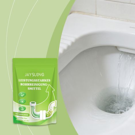 Poudre de débouchage pour canalisations, idéale pour éliminer les cheveux et autres obstructions organiques des canalisations domestiques – 80 g -- AUTLEAD (1/5)
