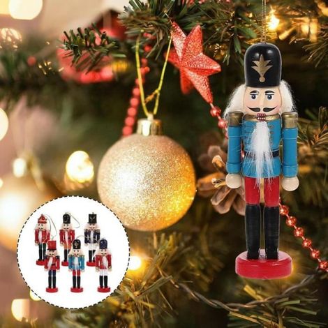 Jeu de décoration de Casse-Noisette Funny Toy, ensemble de 6 ornements de Casse-Noisette pour Noël (1/4)