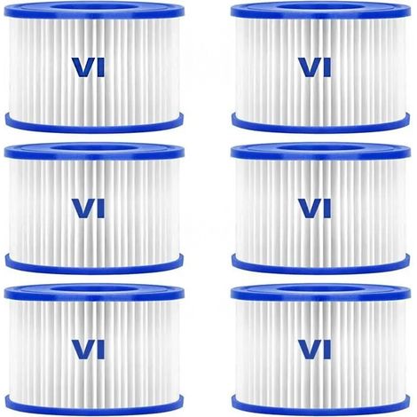 Filtre de piscine - 58323 - Pack de 6 - Type VI - Compatible Lay-Z-Spa