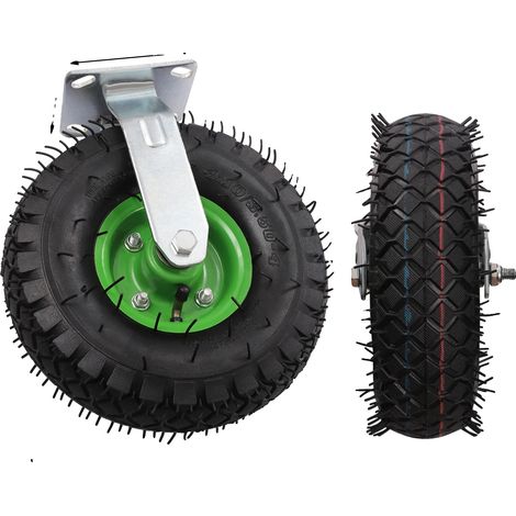 Rueda giratoria neumática, gran capacidad de carga, diseño de rueda inflable, negro/verde (1/2)
