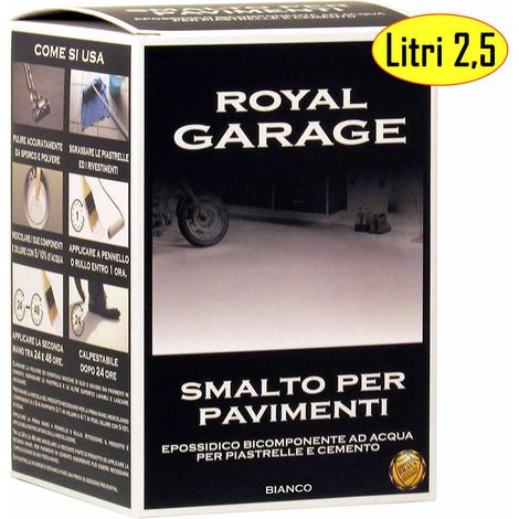 Smalto brava royal garage bianco per pavimenti piastrelle ml 2500