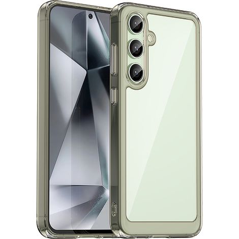 Funda de silicona con marco de gel para Samsung Galaxy S24 FE Outer Space Case - transparente y negra (1/5)