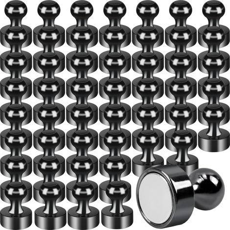 50pcs Aimants Puissants Néodyme pour Tableau Magnétique, Réfrigérateur, Tableau Blanc - Petits Aimants Noirs à Maintien Puissant pour Maison, Bureau