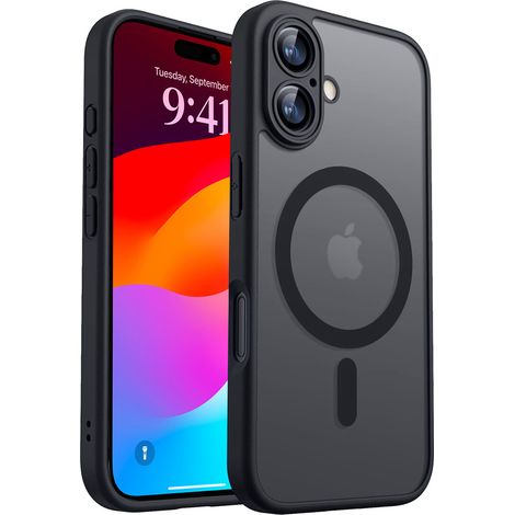 Set bestehend aus iPhone 17 Hülle (matt, Magsafe, Schwarz) + Displayschutzfolie (1/5)
