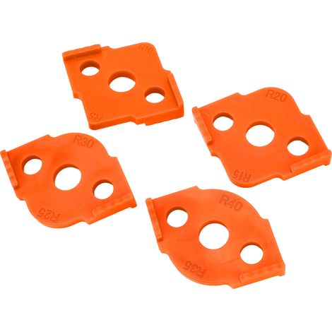 4 Eckschablonen R, abgerundete Frässchablone, orangefarbene ABS-Schablone zum Anzeichnen von Ecken, Holzbearbeitungswerkzeug, präziser Radius, 4er-Set (1/5)