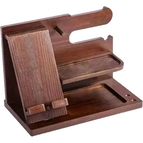 Supporto contenitore multifunzionale legno per orologi gioielli occhiali telefono chiavi organizer portafoglio per armadio
