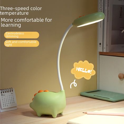Lampe De Bureau Dinosaure - Éclairage Led Protection Yeux - Rechargeable Usb Pour Étude Et Lecture - 1 Pièce (1/5)