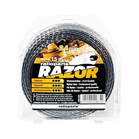 Fil de Coupe - 2,4 mm - 15 m - 5 pans - Fil en Nylon torsadé (1/2)