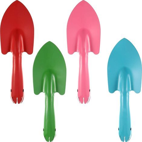 Ensemble de 4 mini-truelles en métal coloré, outils de jardinage pour la plantation, le creusement, le repiquage (1/5)