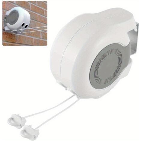Séchoir à Linge Télescopique 26 m – Double Ligne Rétractable, Étendoir Rotatif Coupe-Vent Épaissi, pour Intérieur et Extérieur (1/5)