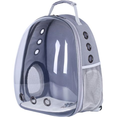 1 sac à dos pour petits animaux, ventilation optimale avec 11 orifices d'aération, fenêtre panoramique en polycarbonate, tapis inclus, adapté aux cochons d'Inde, lapins, reptiles et oiseaux (1/5)