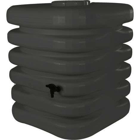 Récupérateur d'eau de pluie cubique 1000 L – Couleur anthracite – Couvercle et robinet gros débit 26/34 inclus – Bellijardin