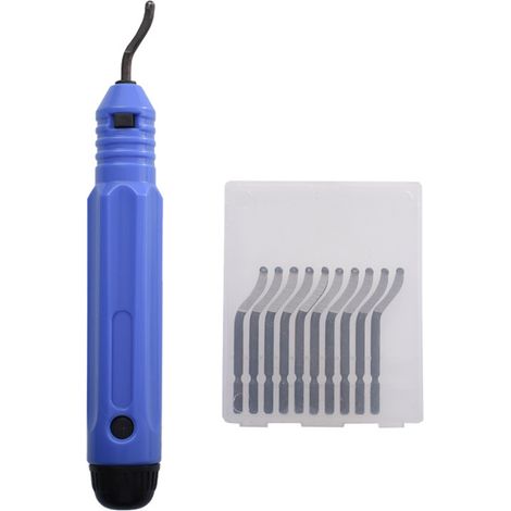 Ebavureur Outil D'ébavurage, Burr Remover avec 10 Lames de Rechange Acier, 360 ° Rotatif Deburr Lames, PratiqueOutil pour Aluminium, l'impression 3D, Cuivre et Acier Métal, Plastique, PVC (1/5)