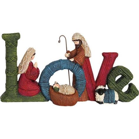 Crèche décorative en résine, miniature élégante, cadeau de naissance, Noël. (1/4)