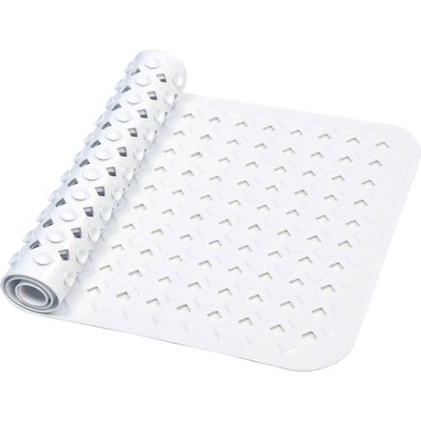 BRAVIX Tapis de Bain/Douche Diamant antidérapant, Tapis de Bain Anti-moisissure, lavables en Machine et sans Latex, Idéal pour Les Personnes âgées et Les Enfants (Blanc, 88x40cm)