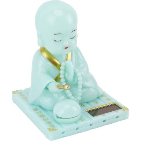 Figurine de petit moine penché au soleil, petit Bouddha chinois, figurine de moine, ornement de tableau de bord de voiture, décoration intérieure, taille moyenne (1/5)