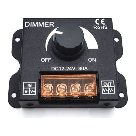 Dimmer 12 V 24 V 30 A Contrôleur de régulateur d'une seule couleur LED pour lampe ruban de lumière bande LED Contrôle d'éclairage Luminosité noire (1/5)