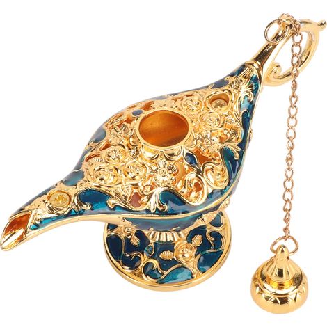 Cette lampe magique est exquise, inaltérable et attire tous les regards grâce à son motif en relief sur alliage. Adaptée aux chambres et aux bureaux, elle arbore une palette de couleurs or et bleu et (1/5)