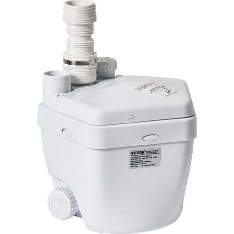 VEVOR Bomba de Fregadero 250 W Sistema de Bomba de Desagüe para Debajo del Fregadero Caudal 6600L/h 5,5m con Motor de Alambre de Cobre Bomba de Desagüe para Lavadero con 3 Salidas 8 cm, Blanco (1/5)