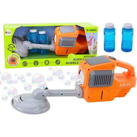 Tondeuse à cheveux jouet avec machine à bulles de savon orange, 2 liquides à bulles (1/4)