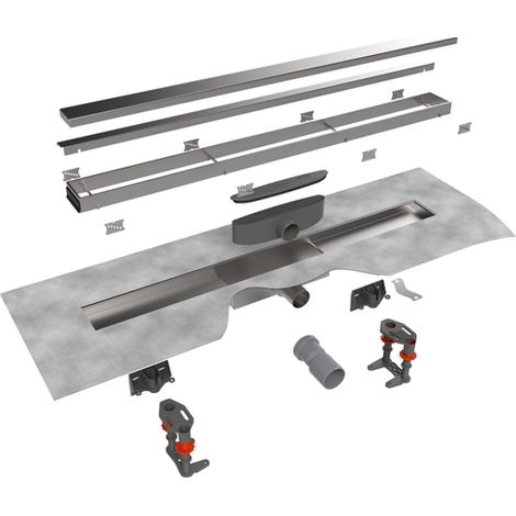 Easy Drain Compact TAF caniveau de douche plaque simple 120cm 30mm avec grille Zero design inox