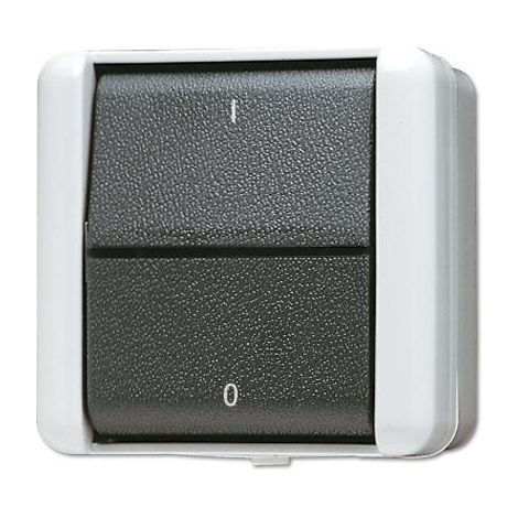 Jung Interruttore a bilanciere, Off 2-pol., 10 AX 250 V , IP 44, WG 800 802 W